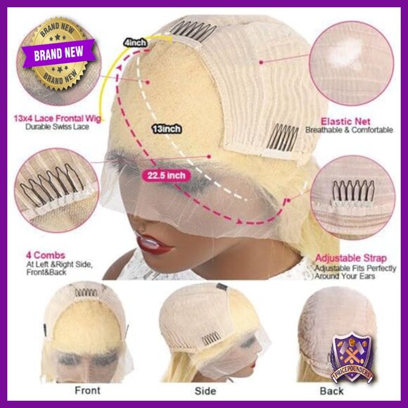 Human Hair Bob Wig 12 Inch 180 Density Glueless Lace Front main image 5